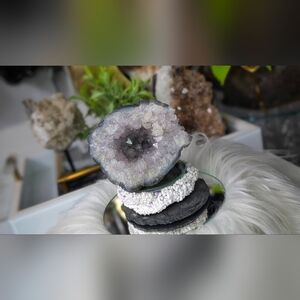 Amethyst Quartz Crystal Geode Cluster